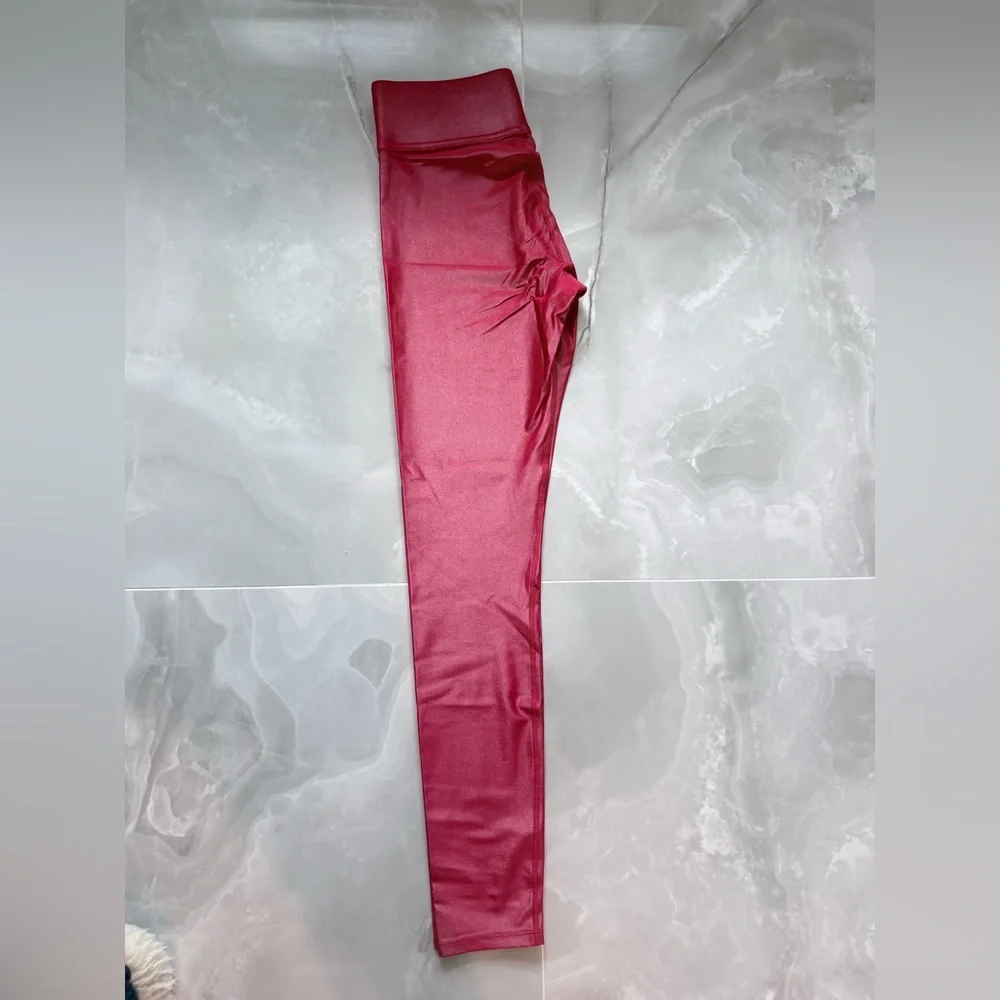 $118 Carbon 38 Red Takara shine high waisted Leggings Small - Picture 3 of 4